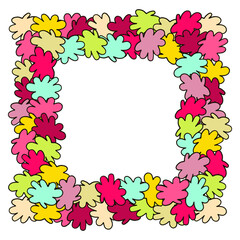 Square autumn frame, autumn colors