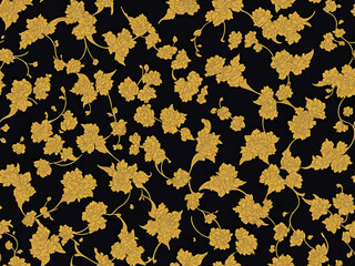 seamless pattern with gold leaves