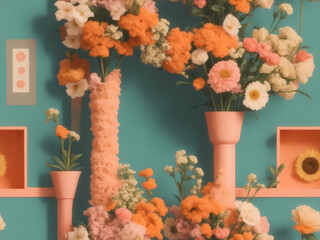 flowers in a vase (Seamless)