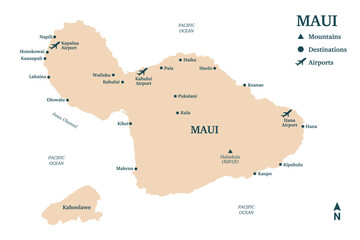 Maui Hawaii Island map USA