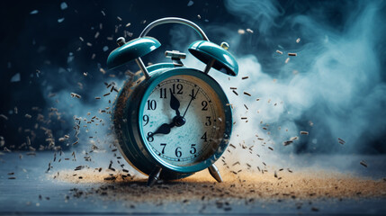 Time Running Out:  The Alarming Embrace of Vanishing Moments - obrazy, fototapety, plakaty
