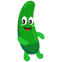 Green modern cute character with zucchinis vegetable character