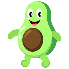 Green and brown modern cute character with avocado vegetable character