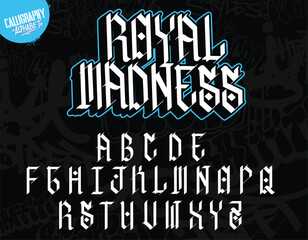 Graffiti art alphabet. Decorative Graffiti font vector design.