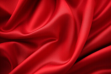 Shiny red fabric background, smooth red silk background, Red georgette fabrics, Generative AI