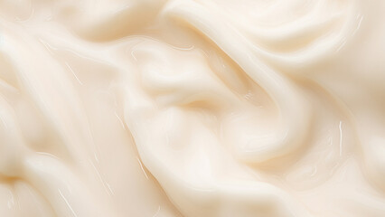 Image of a creamy white substance, cream background, yogurt, Generative AI