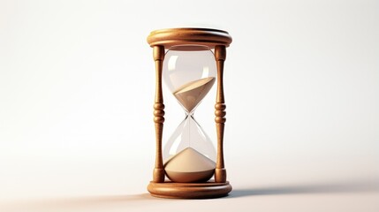 Realistic Hourglass on Blank White Background