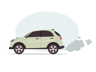 Fototapeta premium Smoke coming from car exhaust into air. Exhaust gas. car emission