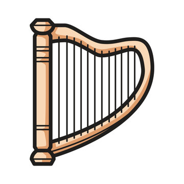 Classic Harp Music Instrument Clipart