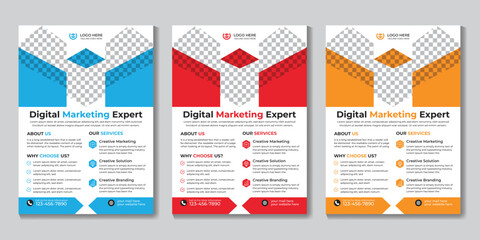 Corporate creative digital marketing flyer design template