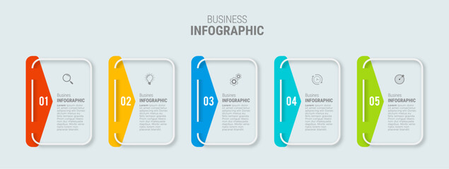 Business infographic template design icons 5 options or steps