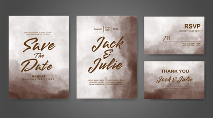 Wedding invitation with abstract watercolor background