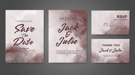 Wedding invitation with abstract watercolor background