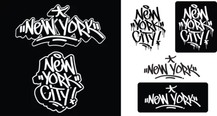 Acrylglasbilder Graffiti New York text in graffiti tag font style. Graffiti text vector illustrations.  © Themeaseven
