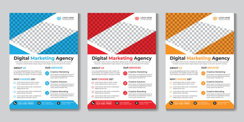 Professional modern digital marketing flyer design template