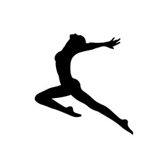 Fototapeta na wymiar Gymnastics Silhouette. Vector Design on White Background
