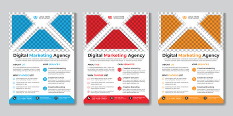 Professional modern digital marketing flyer design template