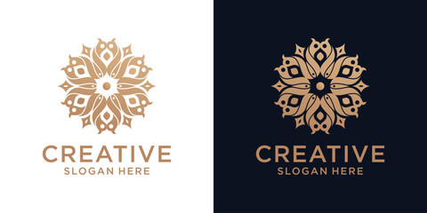 Fototapeta na wymiar Floral ornament logo design abstract