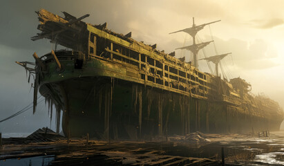 Post apocalyptical game concept art. apocalyptic backdrops, dynamic brushwork, moody lighting, 