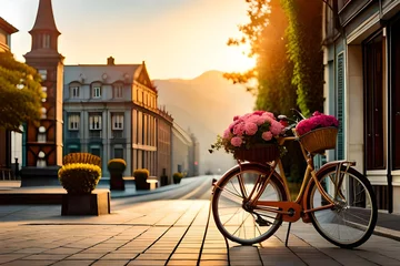 Foto op Canvas vintage bicycle in the street © Aslam