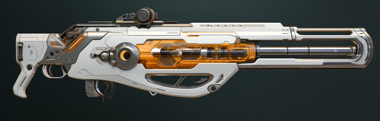 Sci-fi futuristic videogame weapon concept. futuristic rifle.