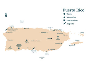 Puerto Rico Island vector map design