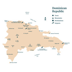 Obraz premium Dominican Republic Island vector map design