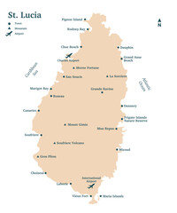 St Lucia Island vector map