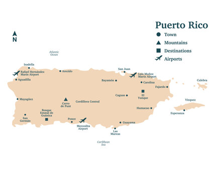 Puerto Rico Island vector map design