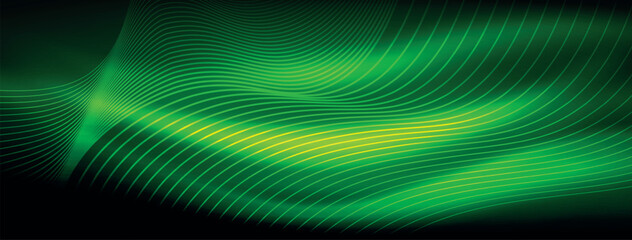 Glowing neon wave abstract background - vibrant, luminescent waves pulsate in a captivating and electrifying display