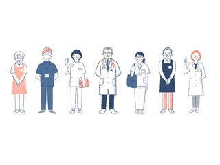 さまざまな医療従事者7人
