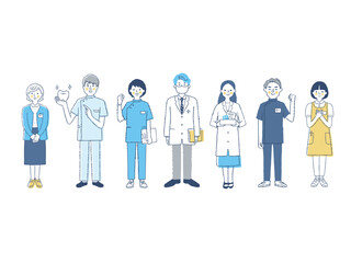 さまざまな医療従事者7人