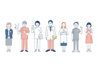 さまざまな医療従事者7人