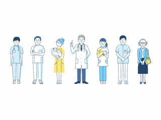 さまざまな医療従事者7人