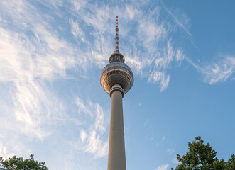 The famous TV Tower of Berlin just before sunset