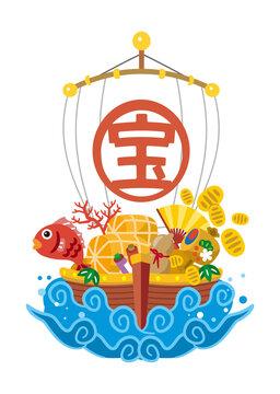 七福神と宝船Stock Illustration | Adobe Stock