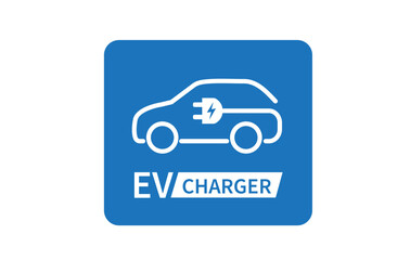 Electric car charger sign. Ev car. environment care concept. Vector illustration.