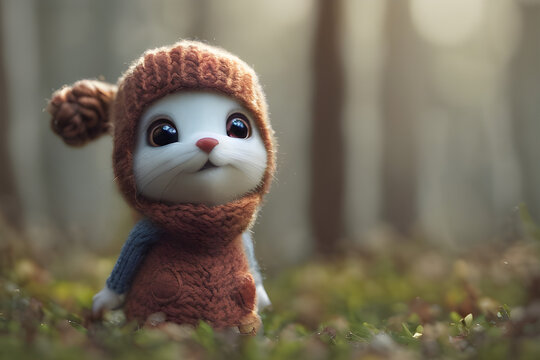 a cute squrrel in forest 