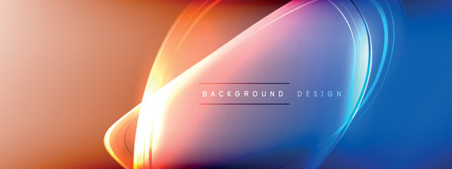 Vector abstract background - liquid transparent bubble shapes on fluid gradient with shadows and light effects