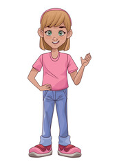 girl speaking character icon