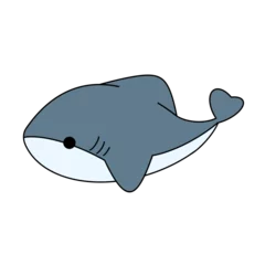 Foto op Plexiglas Cute shark sea animal Illustration © ijeab