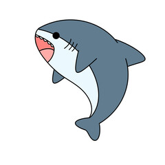 Naklejka premium Cute shark sea animal Illustration