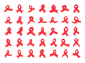 red cross ribbon World Aids Day awareness campaign sign prevention of communicable diseases