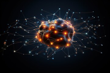 Neural network, resembling the complexity of the human brain. A visual representation of the machine learning concept, showcasing the connection between artificial intelligence and human cognition