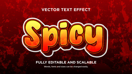 spicy and hot text effect vector editable