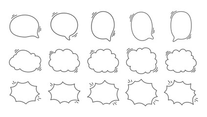 Hand drawn text box. Cute cartoon style talking dialogue.