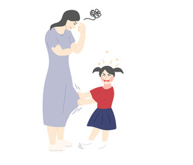 tantrum kid with stressed parent