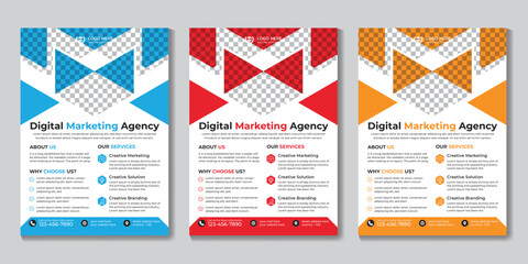 Professional corporate modern digital marketing flyer design template