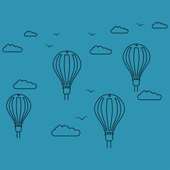 Naklejka premium hot air balloon in sky