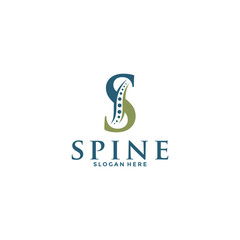 initial Letter S and spine logo vector, Chiropractic Logo design icon template